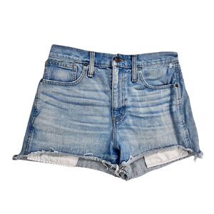 Madewell Denim Shorts Womens 28 10” Rise Raw Hem Distressed 100%‎ Cotton Shortie